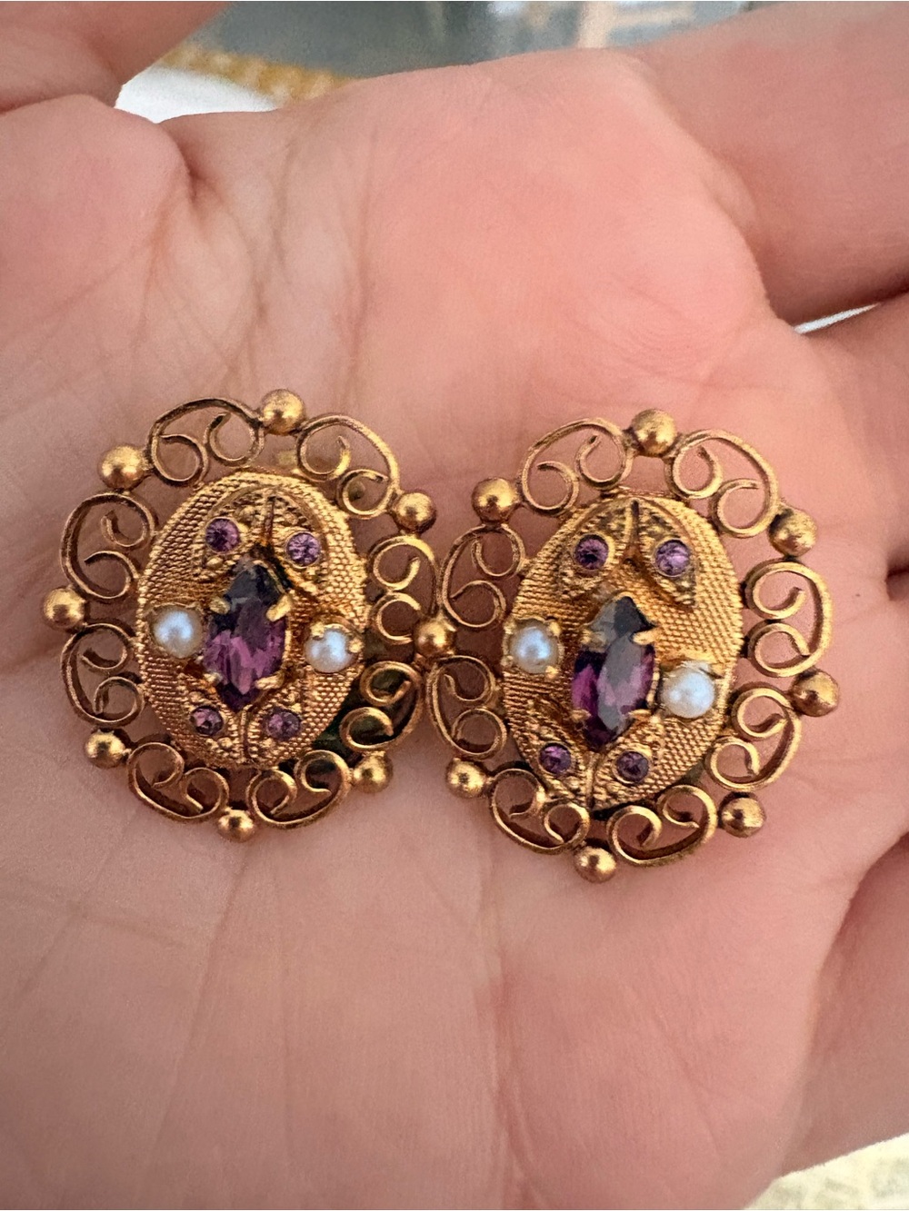 Elegant Gold and Brown Earrings
